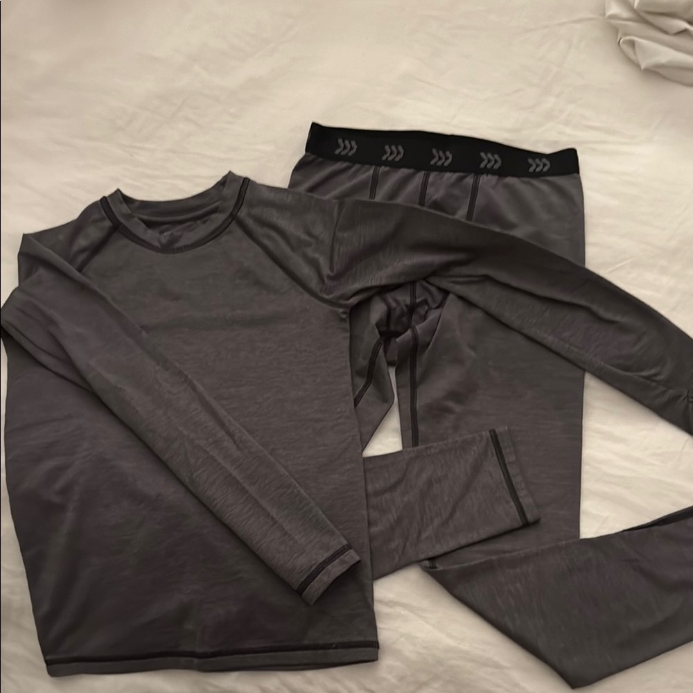 Boys Gray Long Sleeve Long John Set